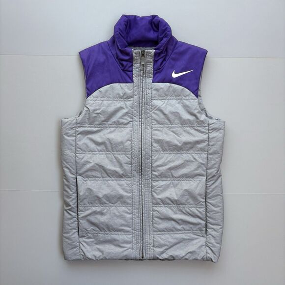 Nike Essential Filled Puffer Vest Women Small Purple Grey AQ3568-065 Gorpcore - Picture 1 of 10